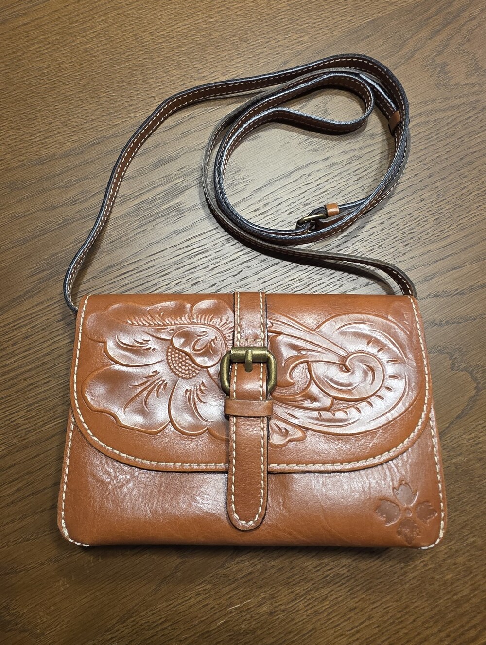 Patricia Nash Torri Brown Leather Crossbody